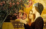 Famous Girls Paintings - two girls with an oleander
